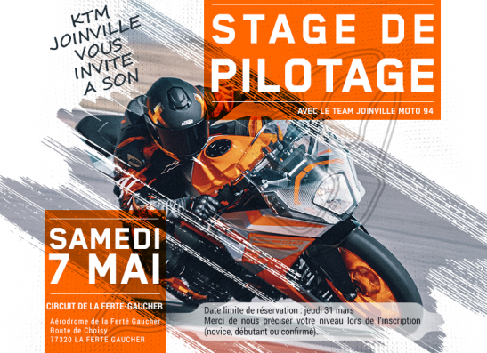 STAGE DE PILOTAGE LE SAMEDI 7 MAI